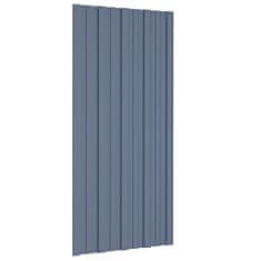 Vidaxl Strešné panely 12 ks pozinkovaná oceľ sivé 100x45 cm