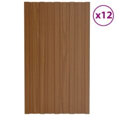 Vidaxl Strešné panely 12 ks pozinkovaná oceľ hnedé 80x45 cm