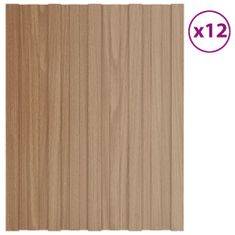 Vidaxl Strešné panely 12 ks pozinkovaná oceľ bledé drevo 60x45 cm