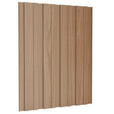 Vidaxl Strešné panely 12 ks pozinkovaná oceľ bledé drevo 60x45 cm