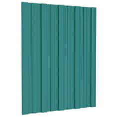 Vidaxl Strešné panely 12 ks pozinkovaná oceľ zelené 60x45 cm