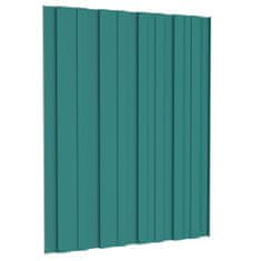 Vidaxl Strešné panely 36 ks pozinkovaná oceľ zelené 60x45 cm