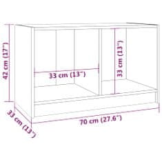 Vidaxl TV skrinka 70x33x42 cm, borovicový masív