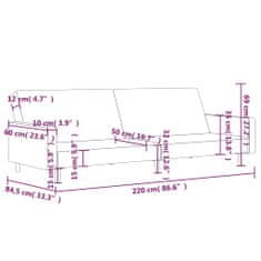 Vidaxl 2-miestna rozkladacia pohovka s podnožkou krémová látková
