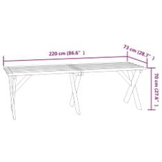 Petromila vidaXL Záhradný stôl 220x73x70 cm impregnované borovicové drevo