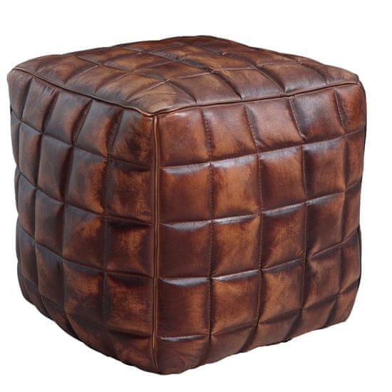 Bruxxi Taburet Cube, 41 cm, pravá koža