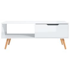 Petromila vidaXL Konferenčný stolík lesklý biely 100x49,5x43 cm drevotrieska