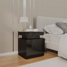 Petromila vidaXL Nočný stolík lesklý čierny 45x35x52 cm drevotrieska