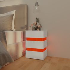 Petromila vidaXL Nočný stolík s LED, biely 45x35x67 cm, kompozitné drevo