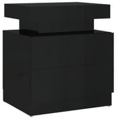Petromila vidaXL Nočný stolík lesklý čierny 45x35x52 cm drevotrieska