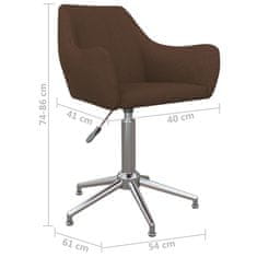 Vidaxl Otočné stoličky, 2 ks, hnedé, čalúnené látkou