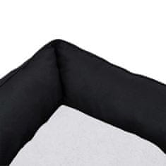 Vidaxl Pelech pre psa čierny a biely 65x50x20 cm ľanový vzhľad flís