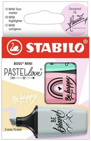 Stabilo Zvýrazňovače "Boss Mini Pastellove", súprava, 3 pastelové farby, 2-5 mm, 07/03-49