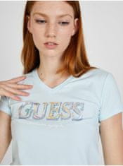 Guess Svetlomodré dámske tričko Guess XL