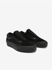 Vans Čierne dámske kožené tenisky na platforme VANS UA Old Skool Platform 35