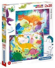 Clementoni Puzzle Vtipné dinosaury 2x20 dielikov