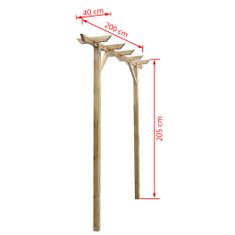 Petromila vidaXL Záhradná pergola 205x40x203 cm, drevo