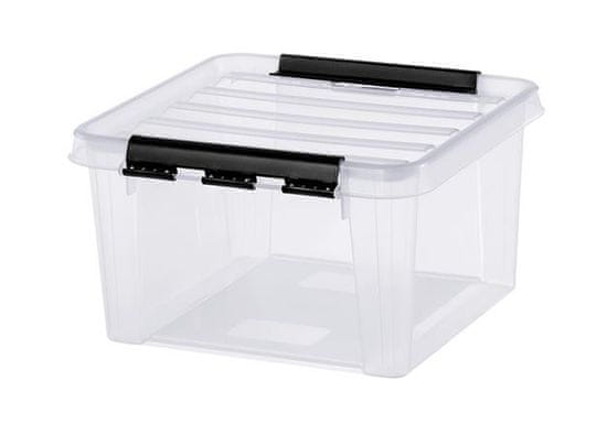 SMARTSTORE Úložný box "Classic 12", priehľadný, plast, 8 l, čierne úchytky, 3495070