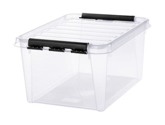 SMARTSTORE Úložný box "Classic 31", priehľadný, plast, 32 l, čierne úchytky, 3510070