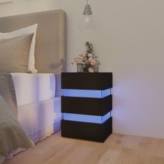 Petromila vidaXL Nočný stolík s LED, čierny 45x35x67 cm, kompozitné drevo