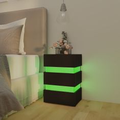 Petromila vidaXL Nočný stolík s LED, čierny 45x35x67 cm, kompozitné drevo