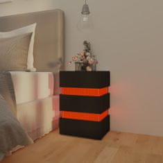 Petromila vidaXL Nočný stolík s LED, čierny 45x35x67 cm, kompozitné drevo