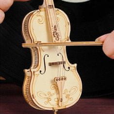 Robotime Rolife 3D drevené puzzle Violončelo 58 dielikov