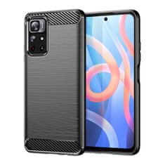 IZMAEL Carbon Shield TPU puzdro pre Xiaomi Redmi Note 11 5G/Poco M4 Pro - Čierna KP15335