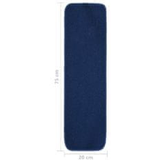 Vidaxl Protišmykové nášľapy na schody 15 ks, 75x20 cm, modré, obdĺžnik