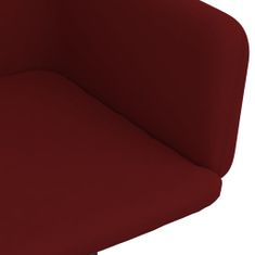 Vidaxl Otočná kancelárska stolička vínovočervená zamatová