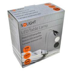 Solight LED stolná lampička, 2,5W, 3000K, clip, čierna farba, WO33-BK