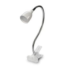 Solight LED stolná lampička, 2,5W, 3000K, clip, biela farba, WO33-W