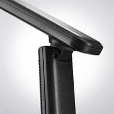Solight LED stolná lampička s displejom, 9W, voľba teploty svetla, koža, čierna, WO45-B