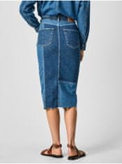 Pepe Jeans Modrá dámska rifľová midi sukňa Pepe Jeans Piper XS