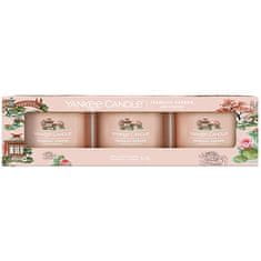 Yankee Candle Sada votívnych sviečok v skle Tranquil Garden 3 x 37 g