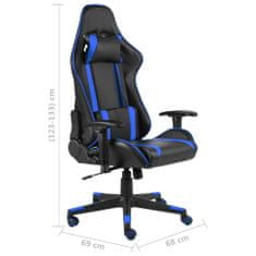 Vidaxl Otočná herná stolička modrá PVC