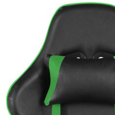 Petromila vidaXL Otočná herná stolička s opierkou nôh zelená PVC