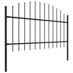 Vidaxl Záhradný plot s hrotmi, oceľ (1-1,25)x15,3 m, čierny