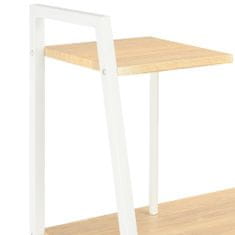 Vidaxl Písací stôl s policami, biely a dubový 102x50x117 cm