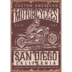 Retro Cedule Ceduľa Motorcycles - San Diego California