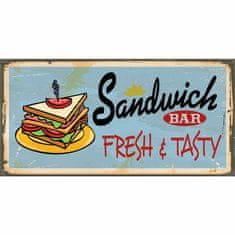 Retro Cedule Ceduľa Sandwich Bar Fresh & Tasty