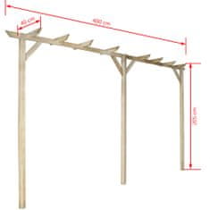 Vidaxl Záhradná pergola 400x40x205 cm, drevo