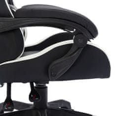 Vidaxl Herná stolička s RGB LED svetlami bielo-čierna umelá koža