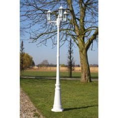 Petromila vidaXL Záhradné trojramenné stĺpové svietidlo Kingston biele, 215 cm