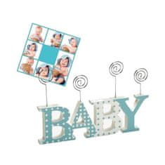 KPH Drevený detský fotorámik-fotoclip BABY CLIP modrý