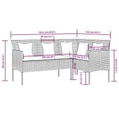 Petromila vidaXL Záhradná sedacia súprava v tvare L s vankúšmi polyratan čierna