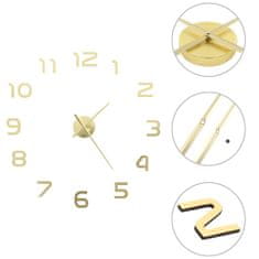 Vidaxl 3D nástenné hodiny s moderným dizajnom zlaté 100 cm XXL