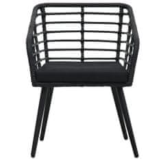 Petromila vidaXL Záhradné stoličky s podložkami 2 ks, polyratan, čierne