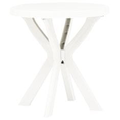 Vidaxl Bistro stolík biely priemer 70 cm plast