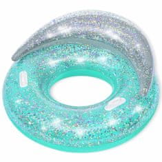 Bestway Nafukovací kruh 43509 GLITTER DREAM s opierkou 117 cm tyrkysová tyrkysová